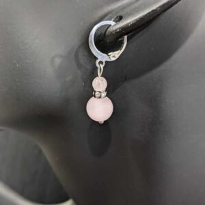 Boucles d'Oreilles - Quartz Rose